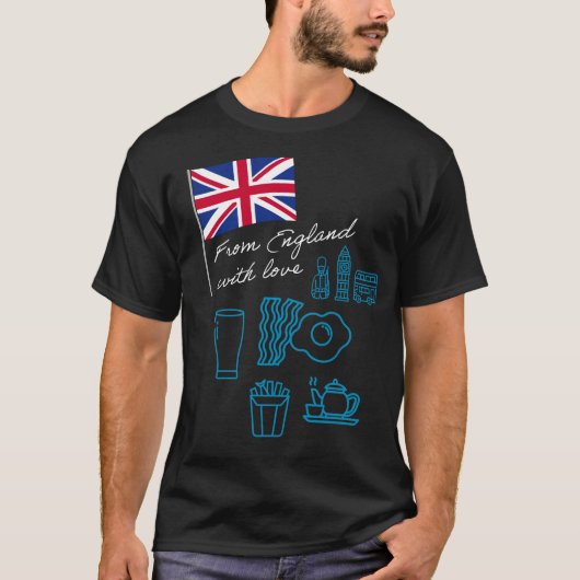 EXANGLIA (Blue + White) Basic Tシャツ (正面)