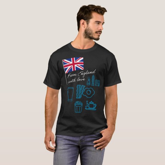 EXANGLIA (Blue + White) Basic Tシャツ (正面フル)