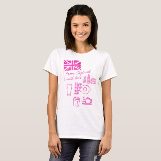 EXANGLIA (Pink) Basic Tシャツ (正面フル)
