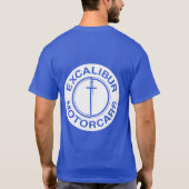 Excaliburの自動車の白のロゴ Tシャツ (裏面)