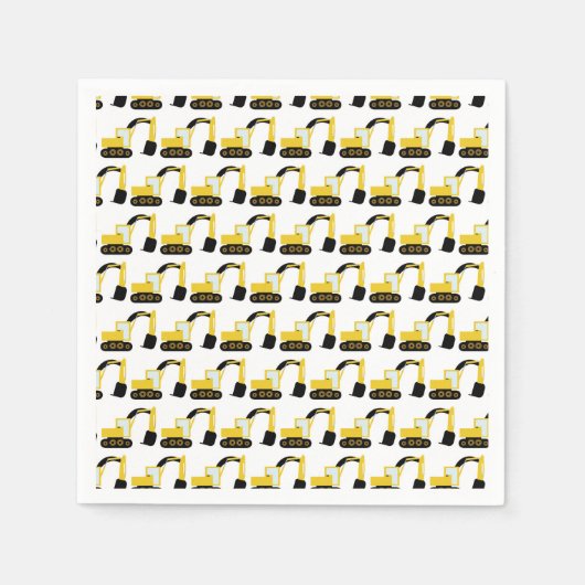 Excavadoras, fiesta de cumpleaños construcción スタンダードカクテルナプキン (正面)