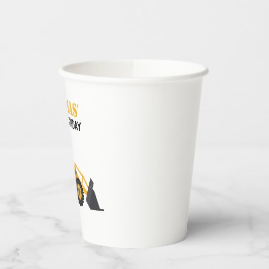 Excavator Construction Birthday Paper Cups 紙コップ (左)