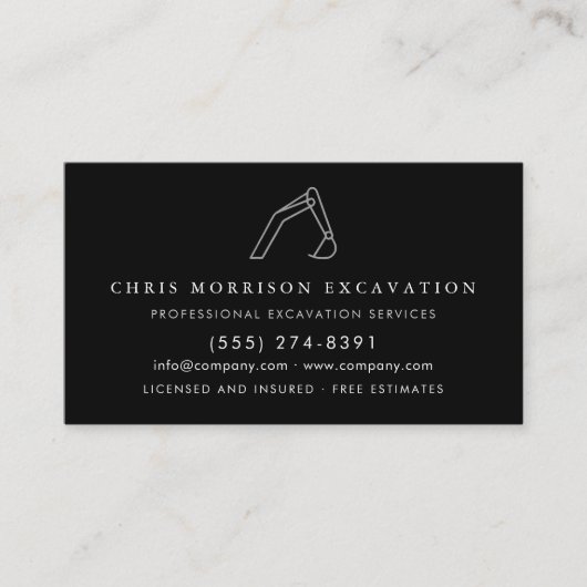 Excavator Construction Operator Company 名刺 (正面)