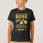 Excavator Dig When Your Boss Construction Worker Tシャツ (正面)