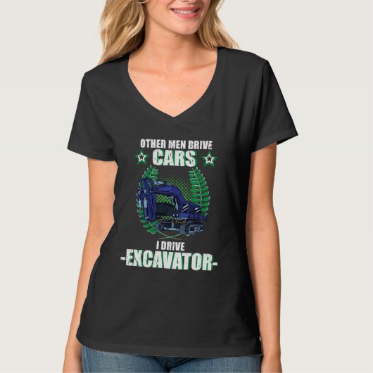 Excavator excavator driver vehicles construction s tシャツ (正面)