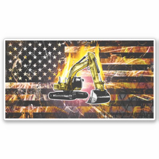 Excavator Flag Sparks シール (正面)