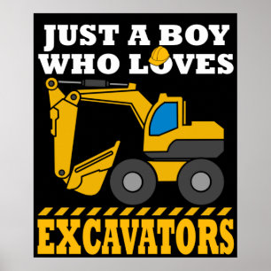 Excavator Gifts Kids Construction Gift Excavator ポスター