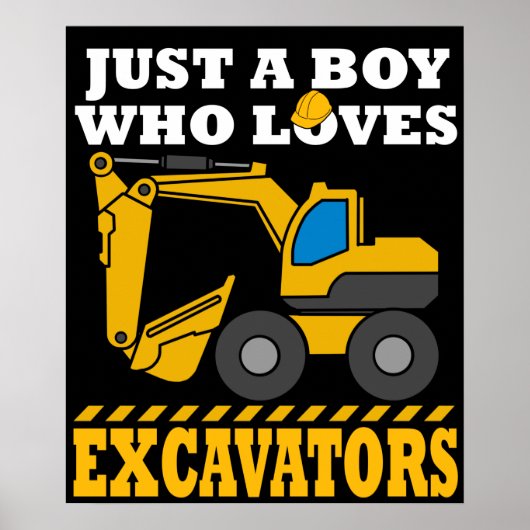 Excavator Gifts Kids Construction Gift Excavator ポスター (正面)