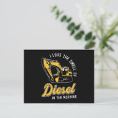 Excavator I Love The Smell Construction Worker ポストカード (スタンド正面)