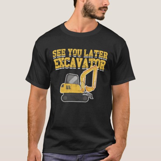 Excavator Kids Boys Toddler Excavator Dig  Heavy E Tシャツ (正面)