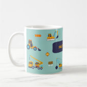 Excavator Name Mug for Toddler Boys コーヒーマグカップ (左)