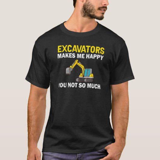 Excavator Operator Remote Control Digger Machine R Tシャツ (正面)
