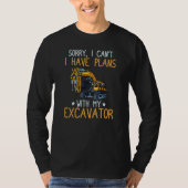 Excavator Operator Remote Control Digger Machine R Tシャツ (正面)