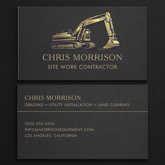 Excavator Site Work Contractor Professional 名刺