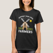 Excavator  Support your local farmers Tシャツ (正面)