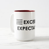 "Exceeds expectations" ツートーンマグカップ (正面左)