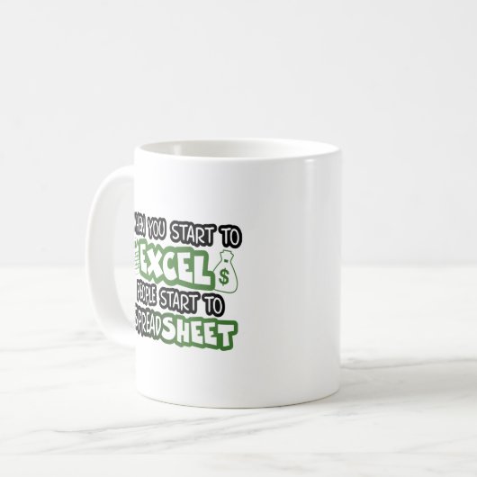 Excelとおもしろいスプレッドシートの会計 コーヒーマグカップ (正面左)