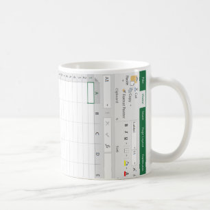 Excelの展開表-緑 コーヒーマグカップ