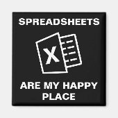 Excelスプレッドシート会計Officeユーモア磁石 マグネット (正面)