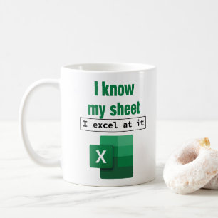 Excel I Know My Sheet Spreadsheetおたく同僚 コーヒーマグカップ