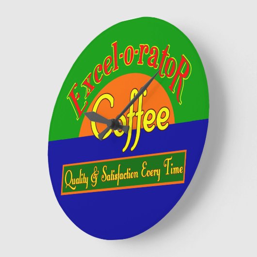 Excel-O-Atorコーヒーレトロの壁時計 ラージ壁時計 (傾斜)