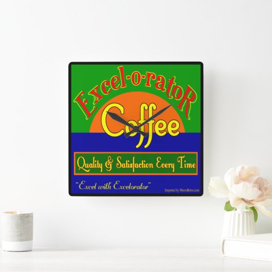 Excel-o-ratorコーヒーレトロの壁時計 スクエア壁時計 (ホーム)