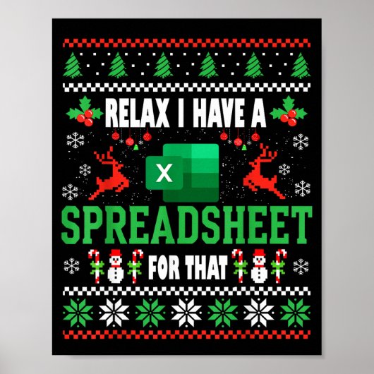 Excel Ugly Christmas Sweater I Have A Spreadsheet  ポスター (正面)