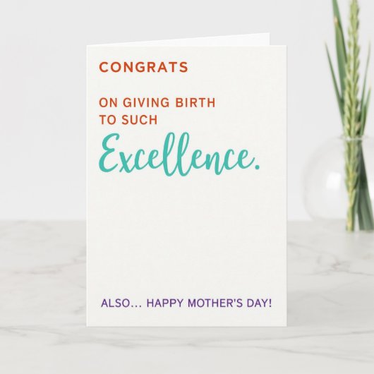 Excellence Mothers Day Message Card カード (正面)