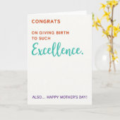 Excellence Mothers Day Message Card カード (黄色い花)