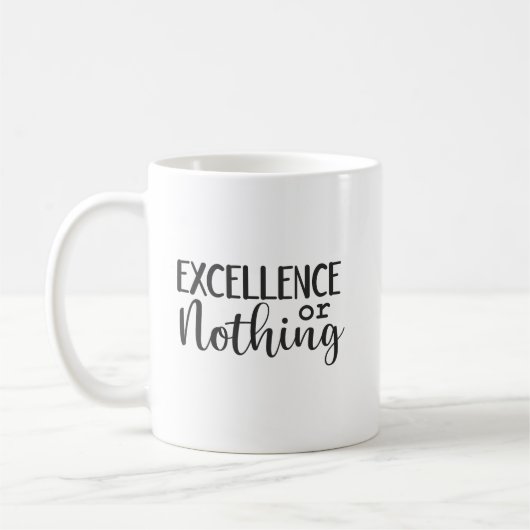 Excellence or Nothing – ハッスル、ジム、成功 コーヒーマグカップ (左)
