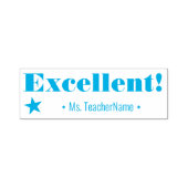 "Excellent!" +先生の名前ラバースタンプ セルフインキングスタンプ (デザイン)