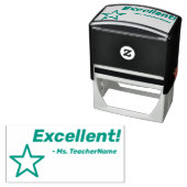 "Excellent!" +先生名ラバースタンプ セルフインキングスタンプ (インサイチュ)