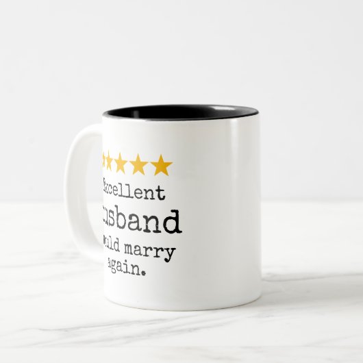Excellent Husband Would Marry Again Funny  ツートーンマグカップ (正面左)