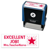 "EXCELLENT JOB!" +先生名ラバースタンプ セルフインキングスタンプ (インサイチュ)