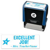 "EXCELLENT JOB!" +先生名ラバースタンプ セルフインキングスタンプ (インサイチュ)