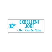 "EXCELLENT JOB!" +先生名ラバースタンプ セルフインキングスタンプ (デザイン)