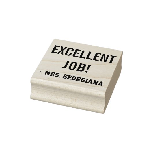 "EXCELLENT JOB!" +先生名ラバースタンプ ラバースタンプ (スタンプ)