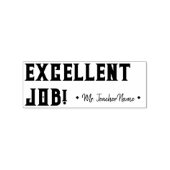 "EXCELLENT JOB!" +教育者の名前ラバースタンプ ラバースタンプ (インプリント)