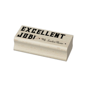 "EXCELLENT JOB!" +教育者の名前ラバースタンプ ラバースタンプ