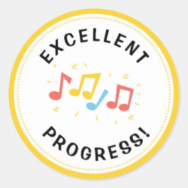 Excellent Progress Music Notesおもしろい報酬 ラウンドシール