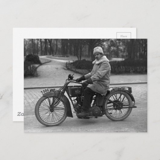 Excelsiorバイク2気筒ヴィンテージ写真 ポストカード (正面/裏面)