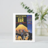 Excelsiorバー、ブダペスト、ハンガリー、1920年代ヴィンテージ ポストカード (スタンド正面)