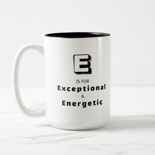Exceptional E - Personalized Luxury Praise Mug ツートーンマグカップ (左)