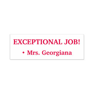 "EXCEPTIONAL JOB!" +チューターカスタム名 セルフインキングスタンプ