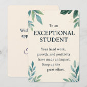 Exceptional Student – 感謝の気持ちを伝える先生への評価 招待状 (正面/裏面)