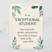 Exceptional Student – Inspirational Teacher Apprec 招待状 (正面/裏面)