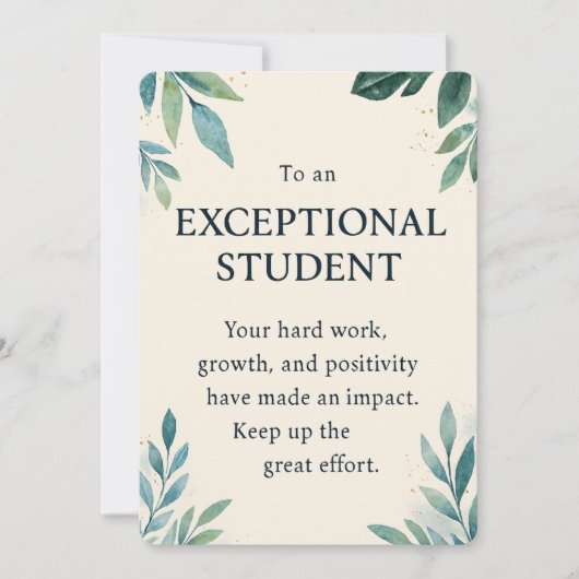 Exceptional Student – Inspirational Teacher Apprec 招待状 (正面)