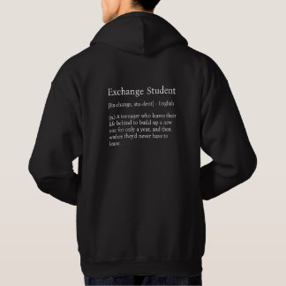 Exchange Student Definition Tシャツフード付きスウェットシャツ パーカ