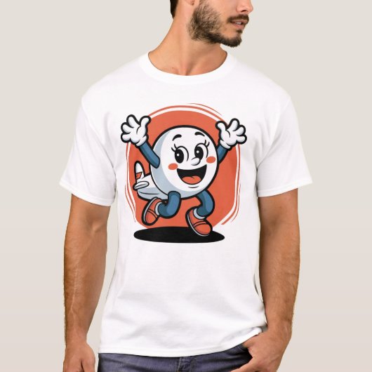Excited Airplane on Jacks – Fun Aviation Cartoon  Tシャツ (正面)