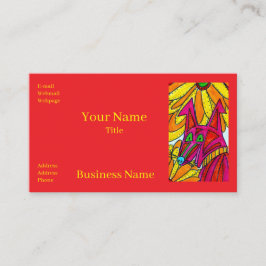 Excited Colorful Dog Business Cards 名刺